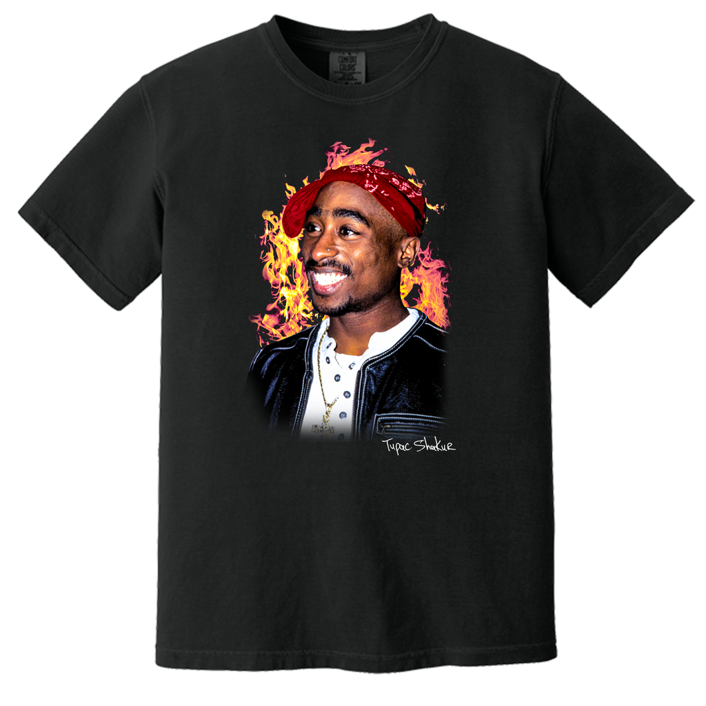 Tupac Fire Short Sleeve T-Shirt - Adult Unisex