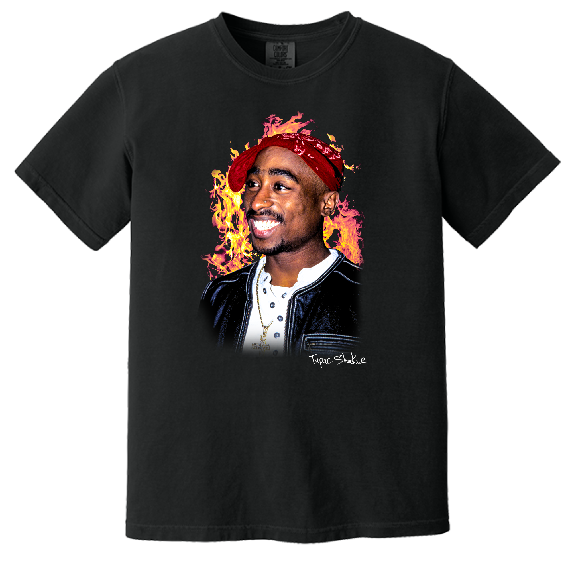 Tupac Fire Short Sleeve T-Shirt - Adult Unisex