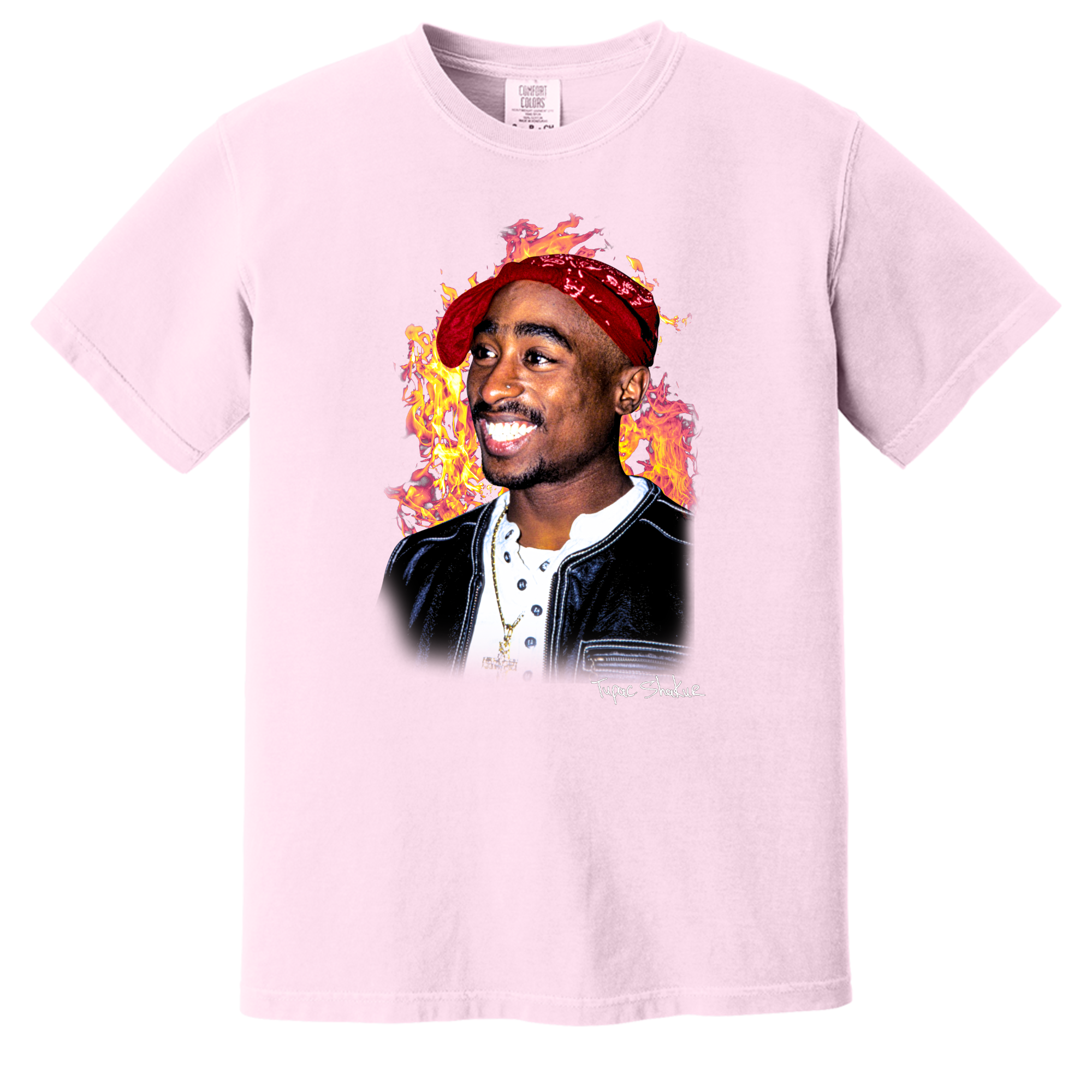 Tupac Fire Short Sleeve T-Shirt - Adult Unisex