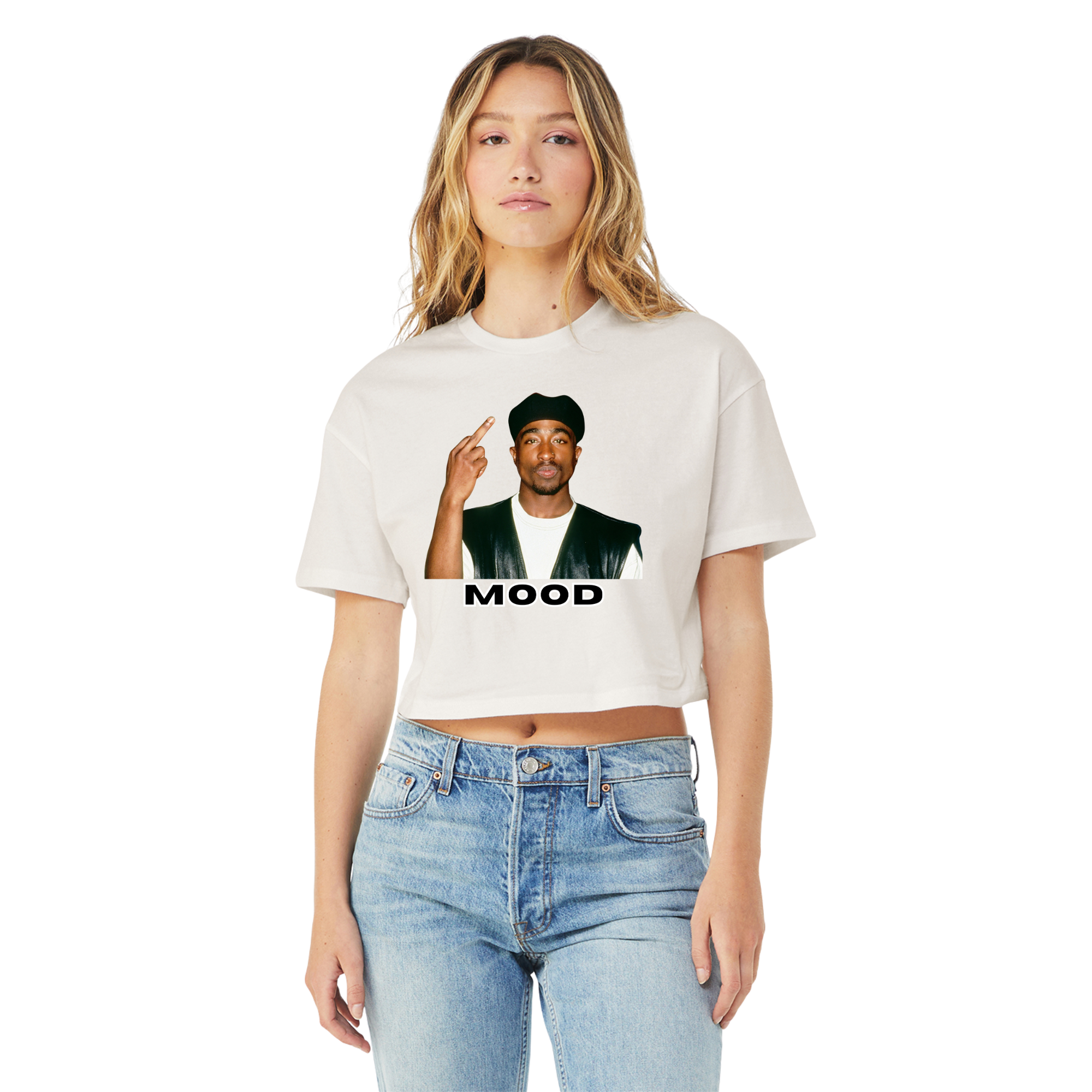 Tupac Mood Cropped Tee Short Sleeve - Women's