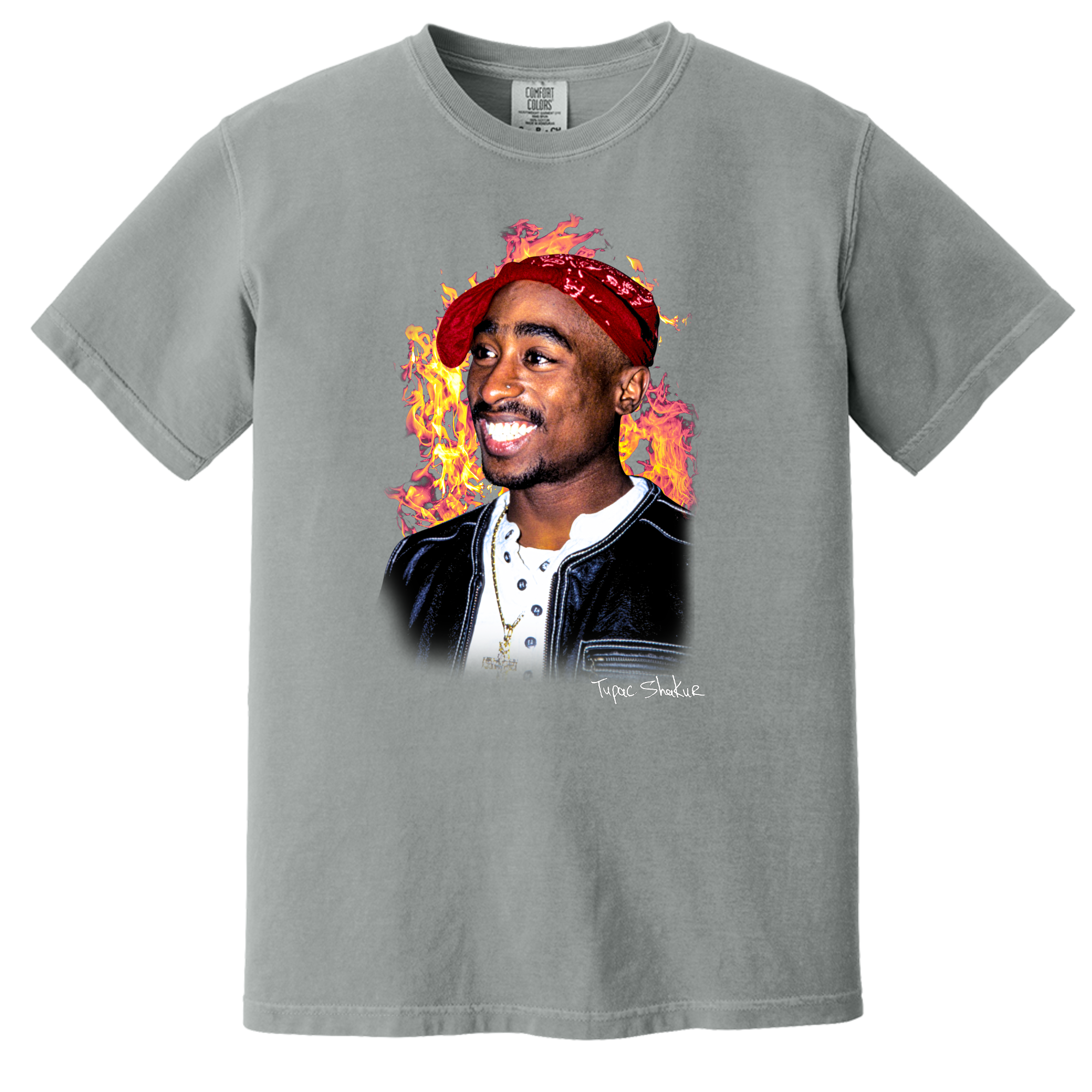 Tupac Fire Short Sleeve T-Shirt - Adult Unisex