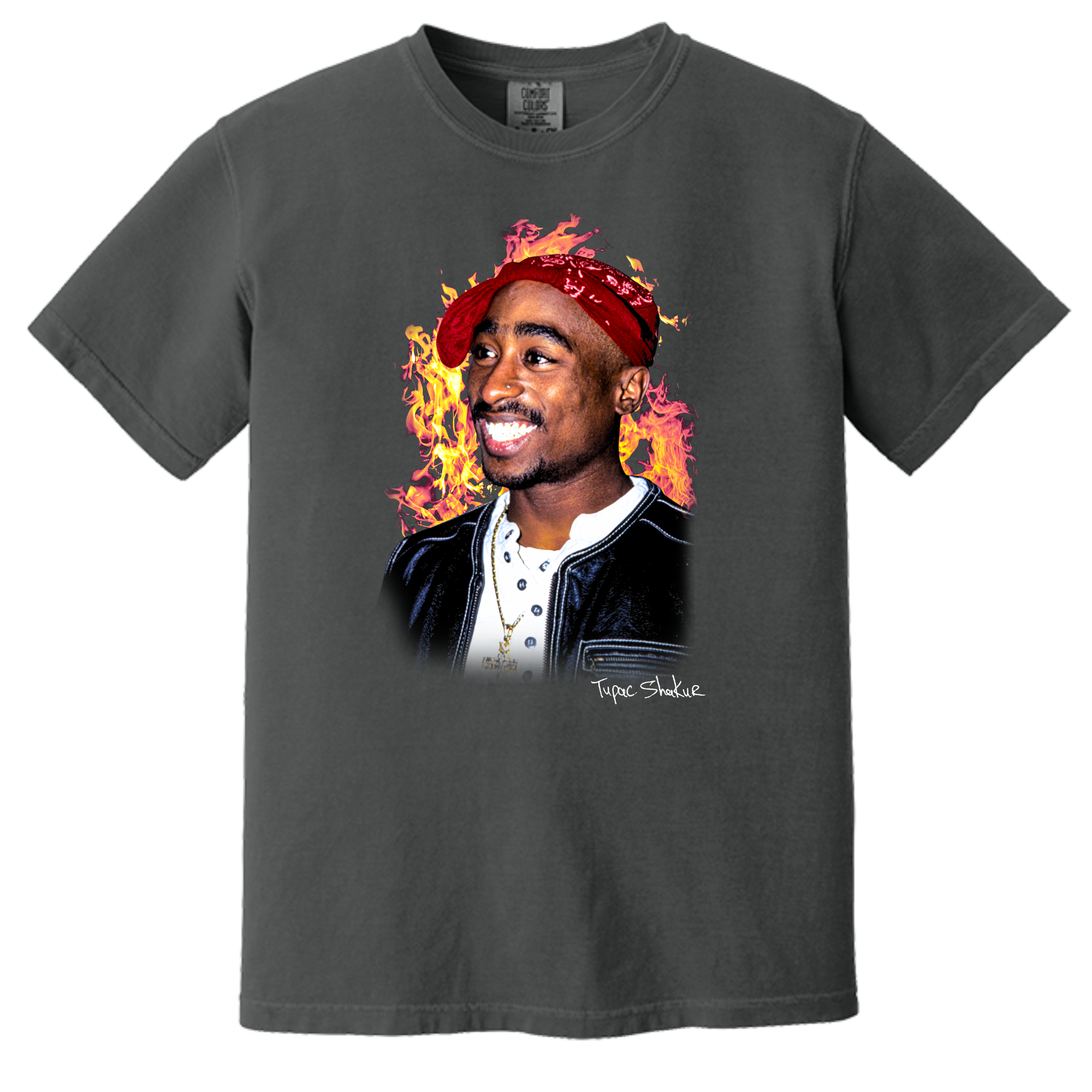Tupac Fire Short Sleeve T-Shirt - Adult Unisex