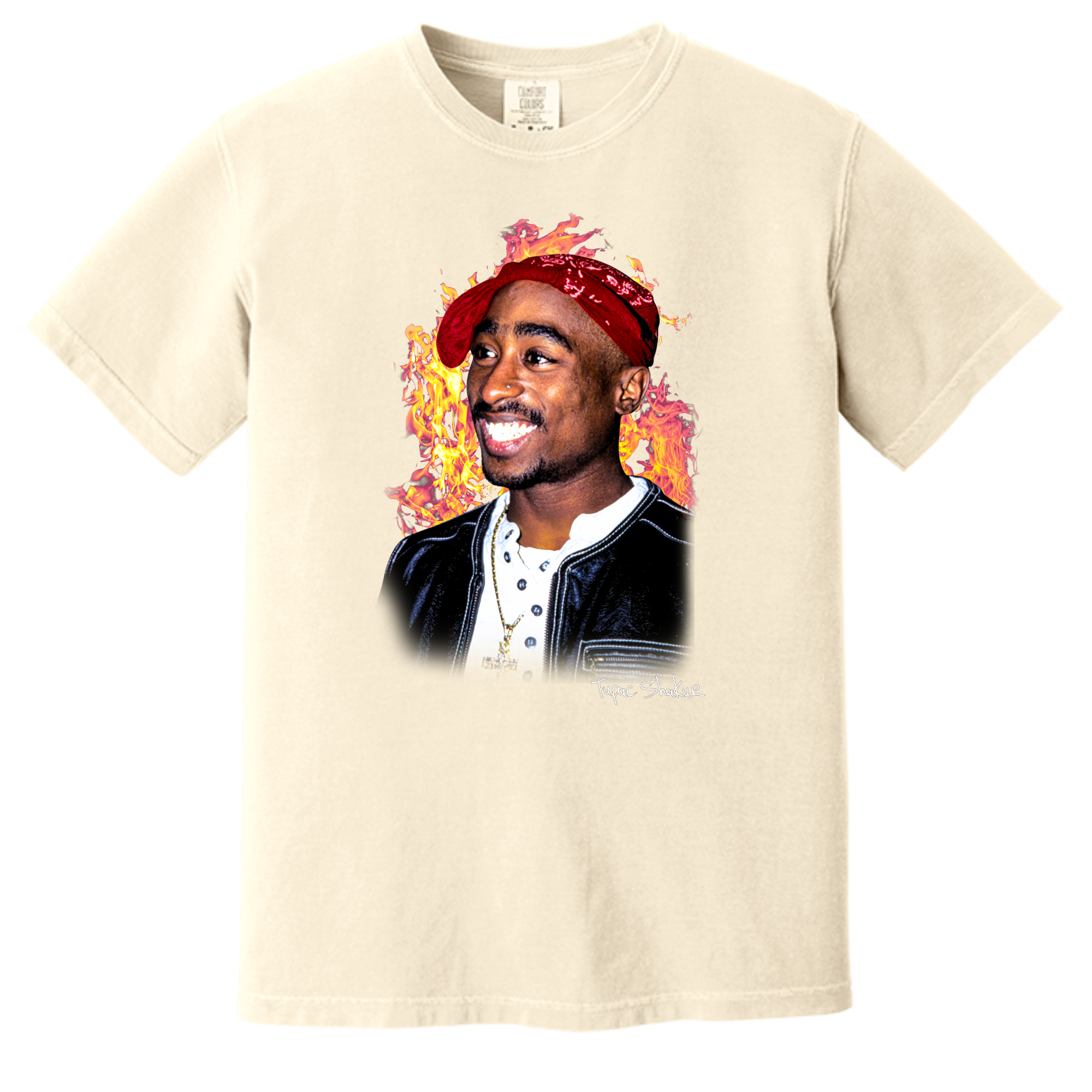 Tupac Fire Short Sleeve T-Shirt - Adult Unisex