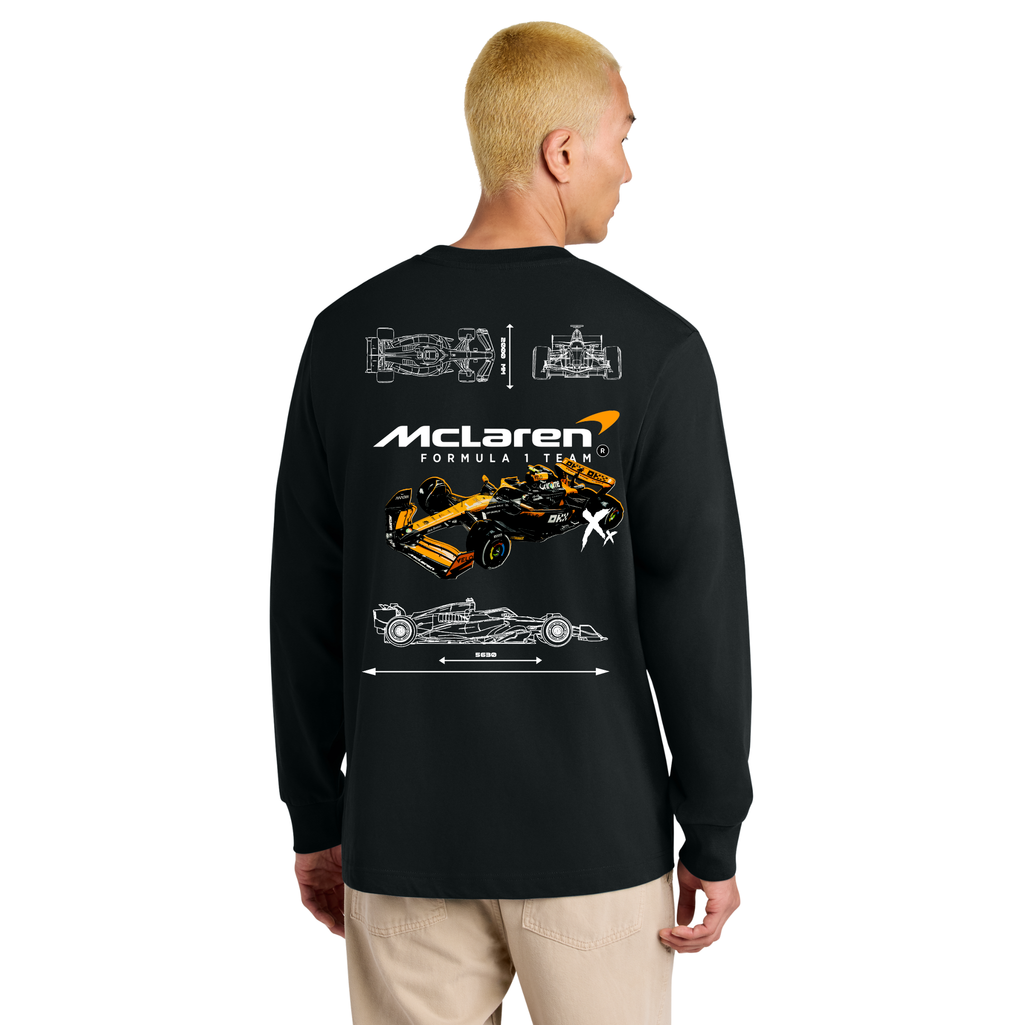 McLaren F1 Heavyweight Long Sleeve T-Shirt in Black – Adult Unisex