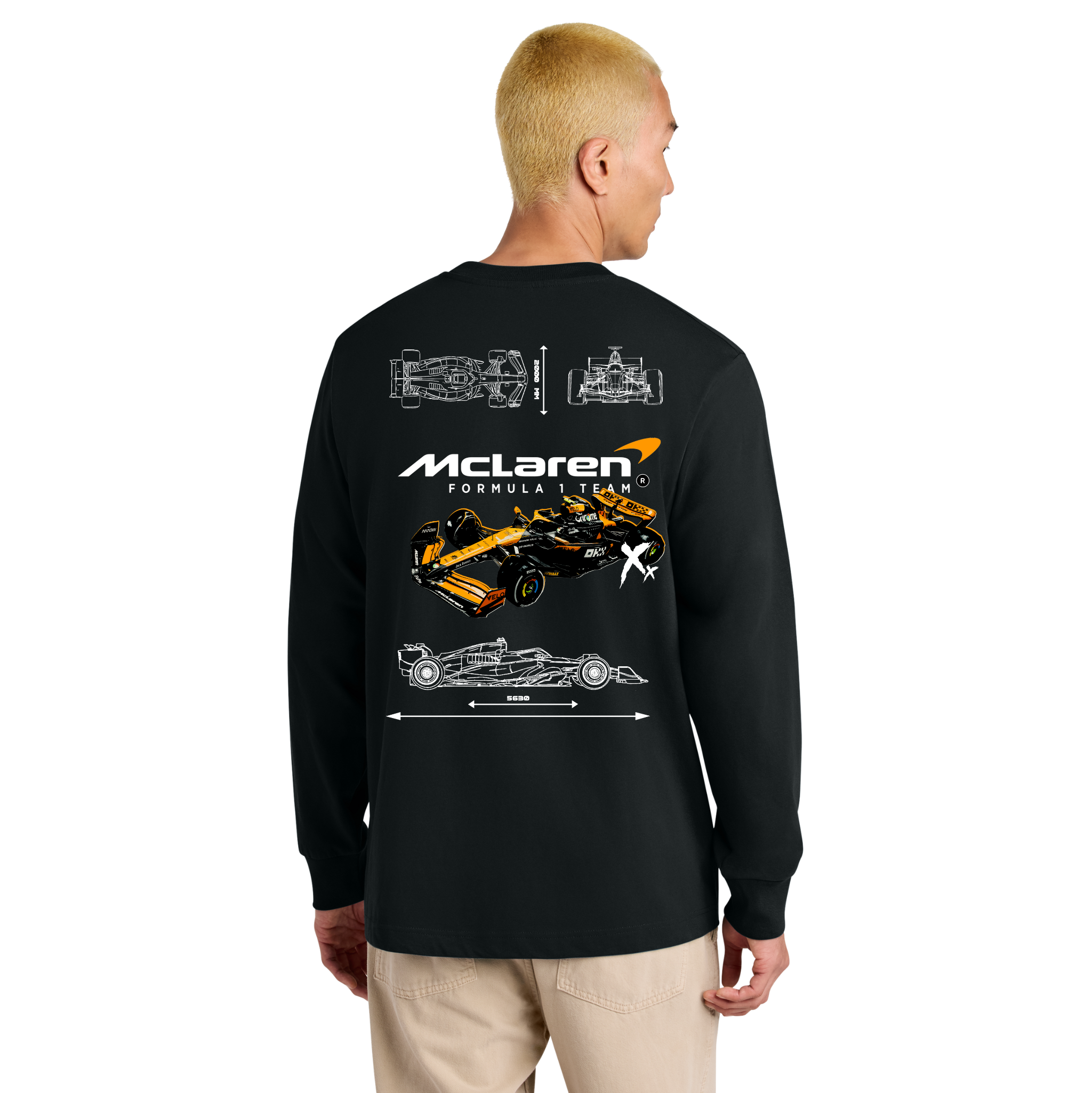 McLaren F1 Heavyweight Long Sleeve T-Shirt in Black – Adult Unisex