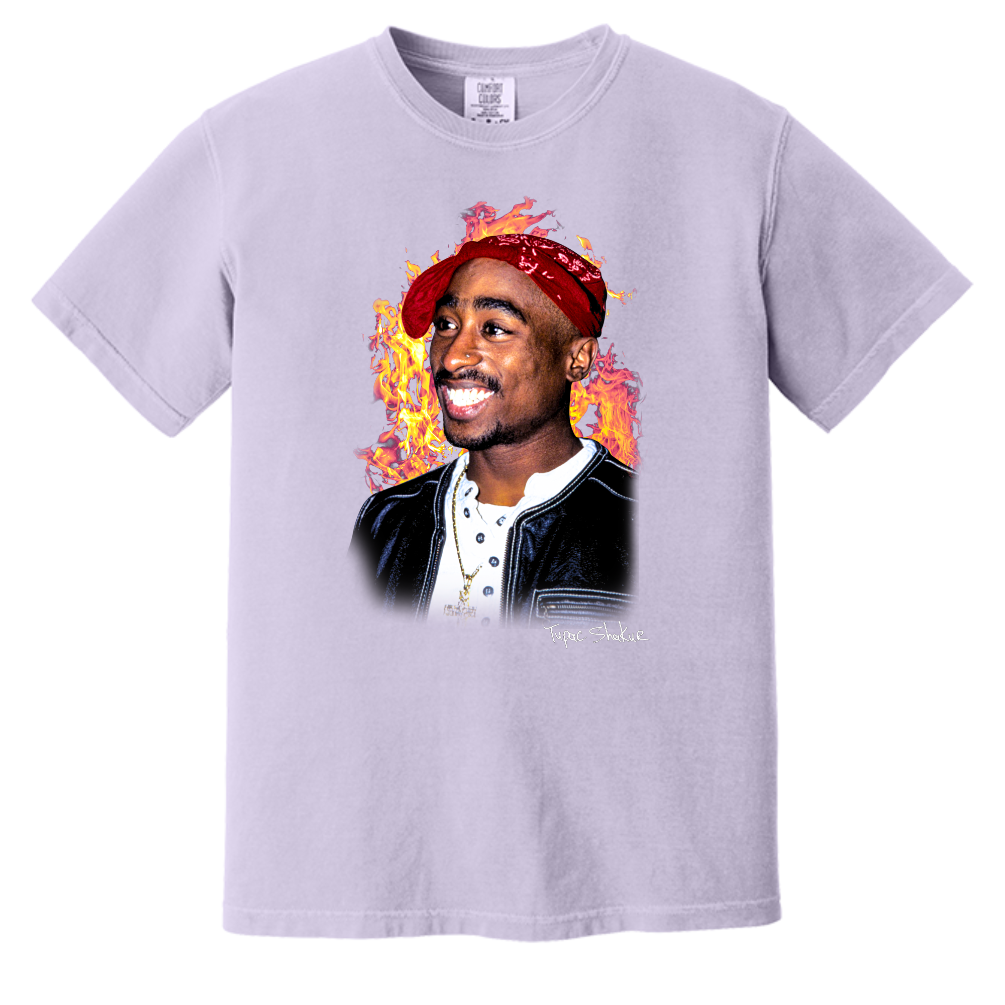 Tupac Fire Short Sleeve T-Shirt - Adult Unisex