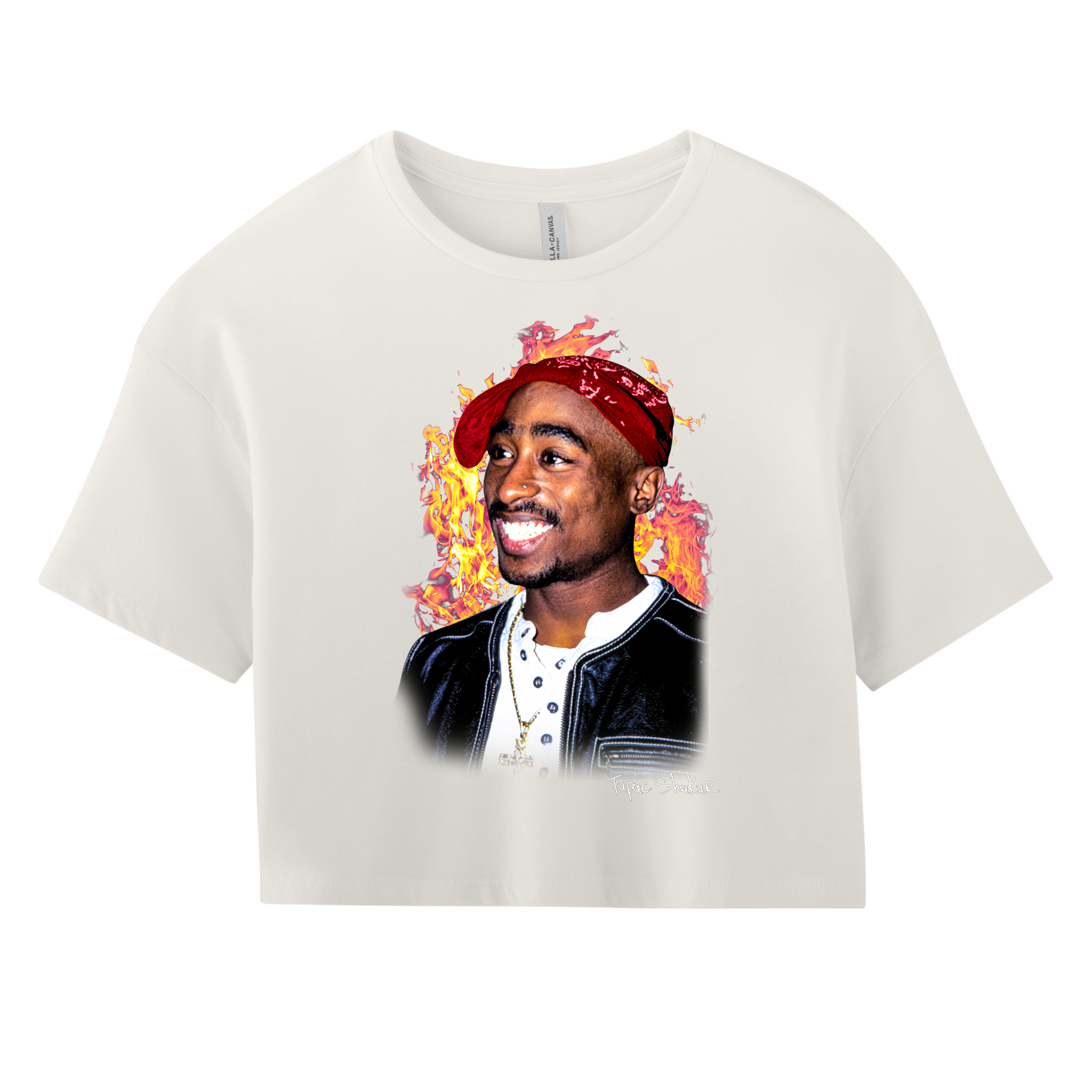 Fire Tupac Cropped Tee Short Sleeve - Women's